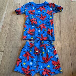 Hanna Andersson Dragon Short Johns Pajama Set 3T